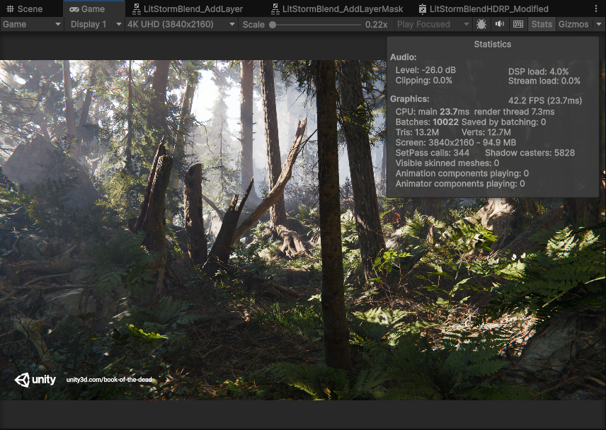 Reference: Unity Book of the Dead Forest Scene